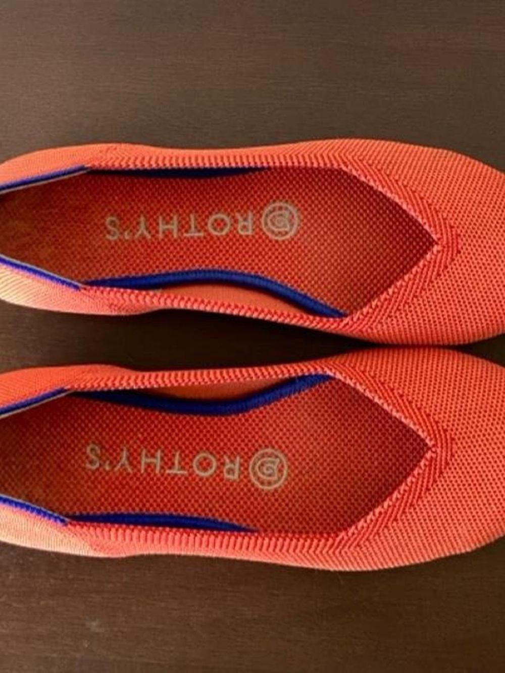 Rothy's The Flat Persimmon Marina Heel Stripe Round Toe Flat Slip On - Picture 3 of 6